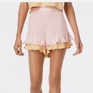 LOVE FIRE Striped Ruffled Flirty Shorts NWT XL